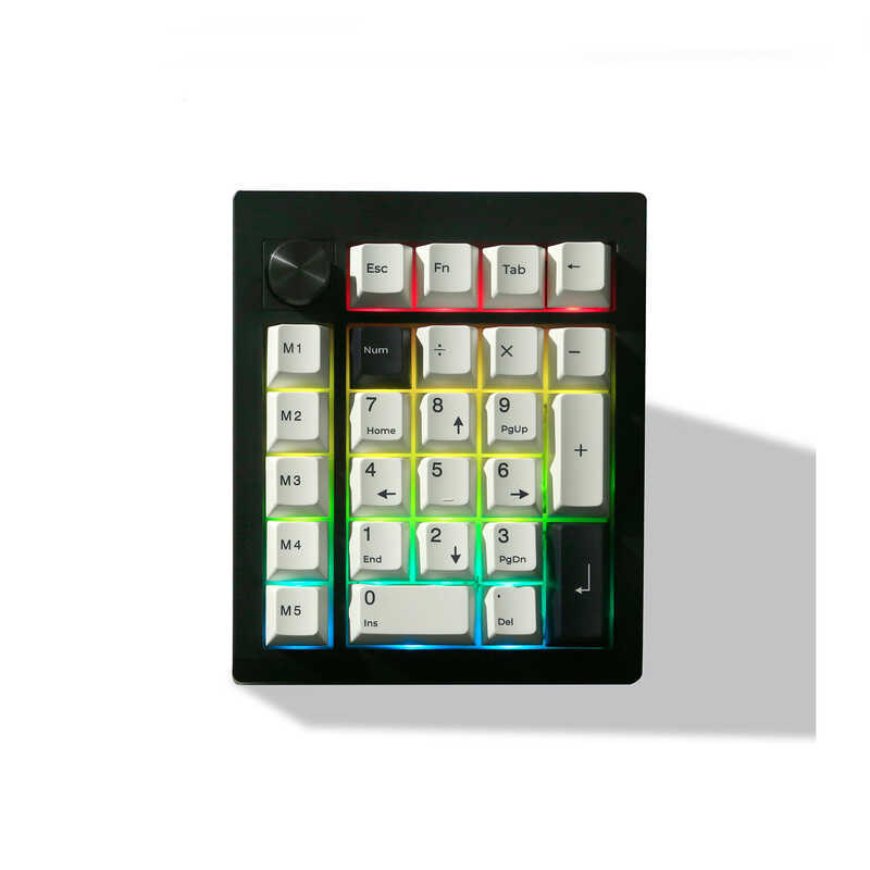 ZUOYA ZUOYA GMK26 คีย์บอร์ดดิจิตอลไร้สายสามโหมดบลูทูธ 2.4G Knob QMK/VIA
