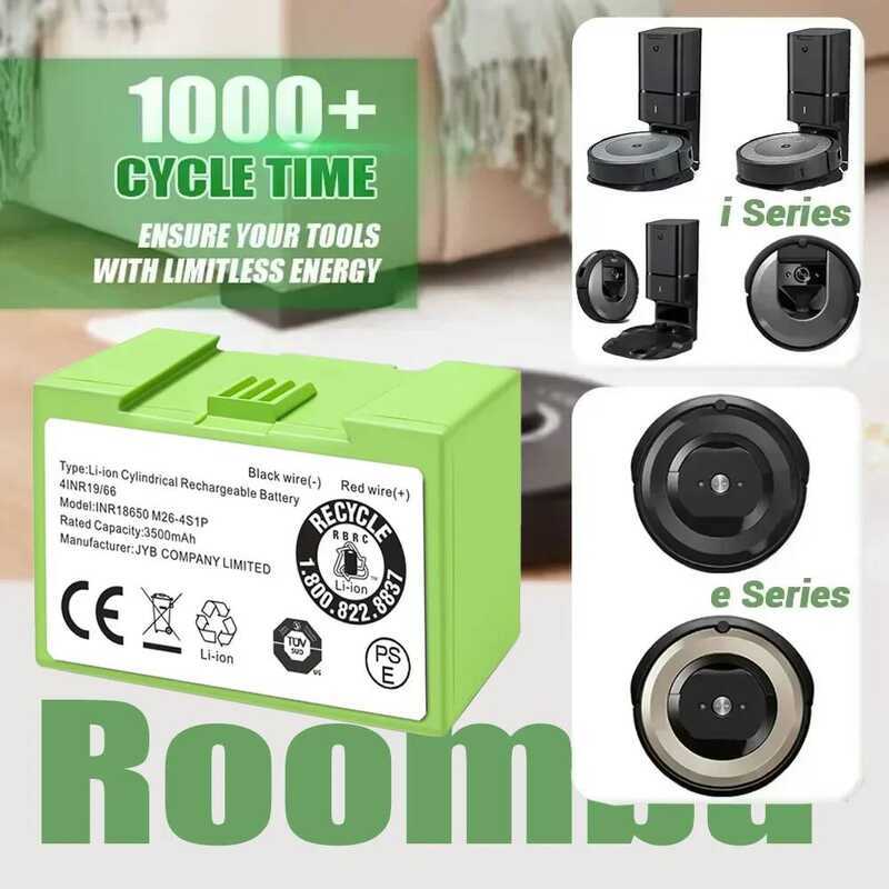 i7 แบตเตอรี่ทดแทน ขนาด 5000mAh สำหรับ iRobot Roomba e และ i Series i7+ e5 7150 7550 i3 3150 i3+ 3550