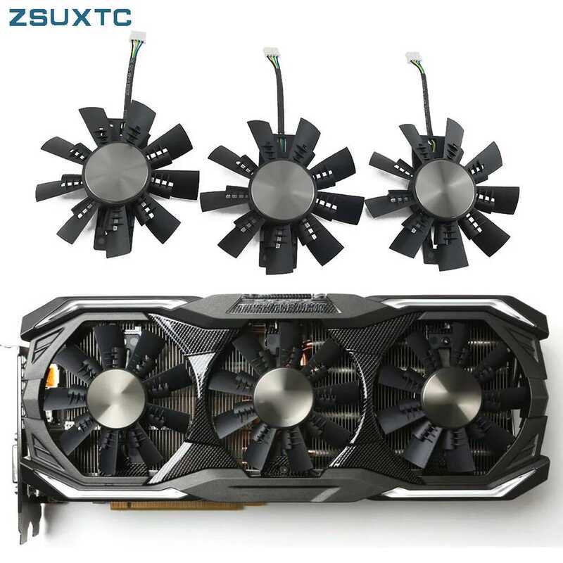 GA92S2U ชุดระบายความร้อน 4Pin GTX1070 GTX1080 สำหรับการ์ดจอ ZOTAC GeForce GTX 1080 1070 Ti AMP Extre