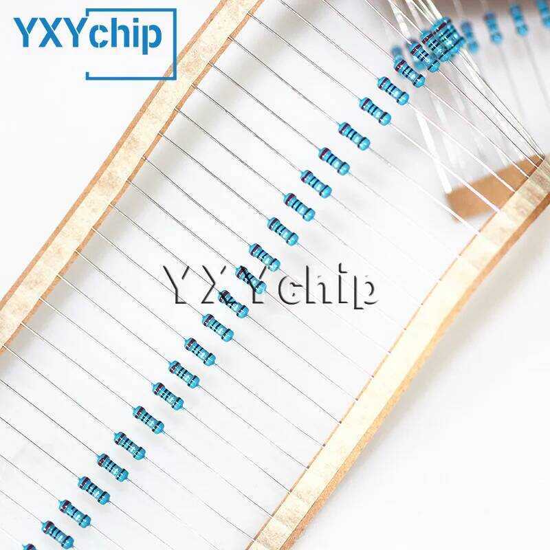 ชิ้น 100 ตัวต้านทานฟิล์มโลหะ 1/4W 5.6 6.2 6.8 56 62 68 560 620 680 R โอห์ม K M 1% 0.25W ความต้านทานว