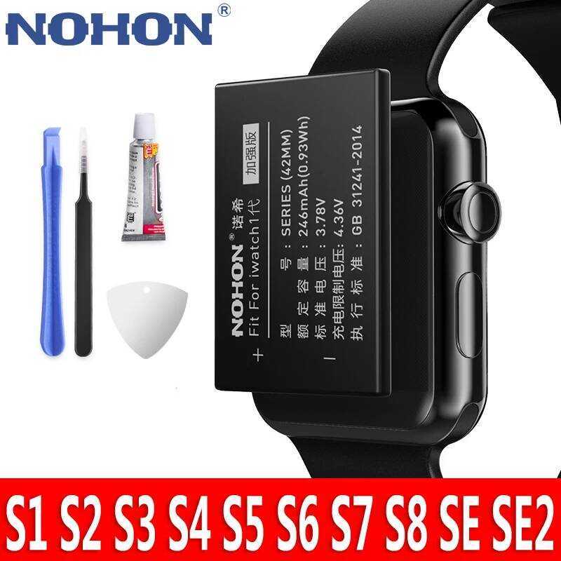 NOHON แบตเตอรี่ สำหรับ Apple Watch Series 1 2 3 4 5 SE 6 7 8 แบตเตอรี่ทดแทนสำหรับ iWatch S1 S2 S3 GP