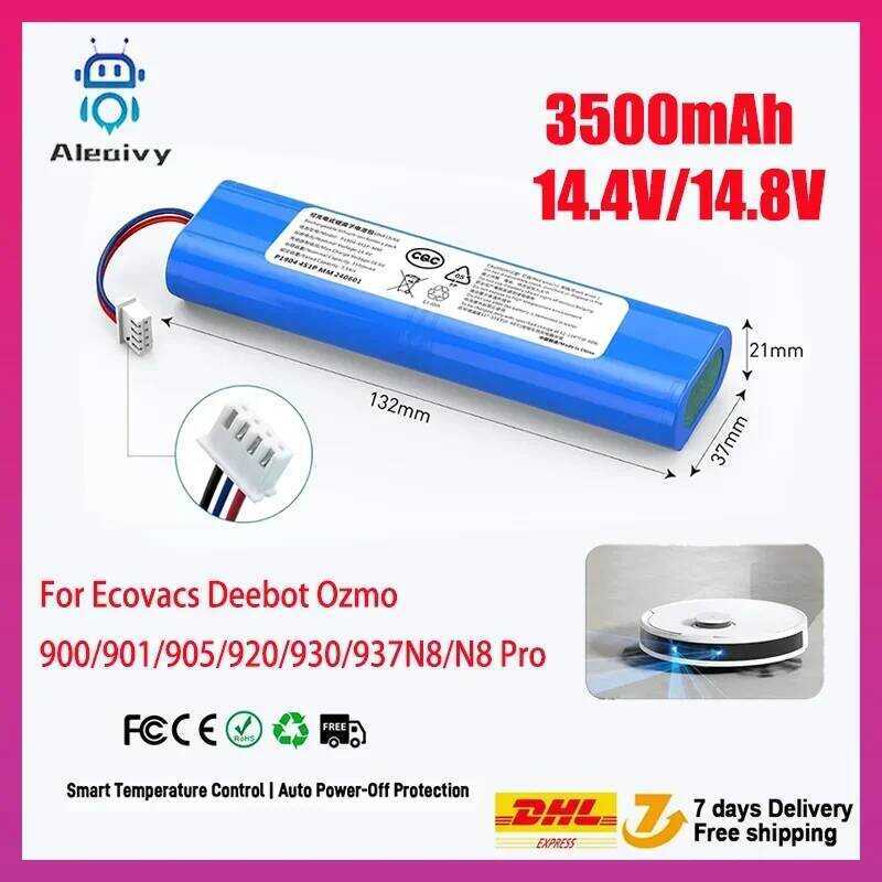 6500mAh แบตเตอรี่สำรอง สำหรับ Ecovacs Deebot Ozmo 900 901 905 920 930 937 N8 Pro 14.4V Li-ION สำหรับ