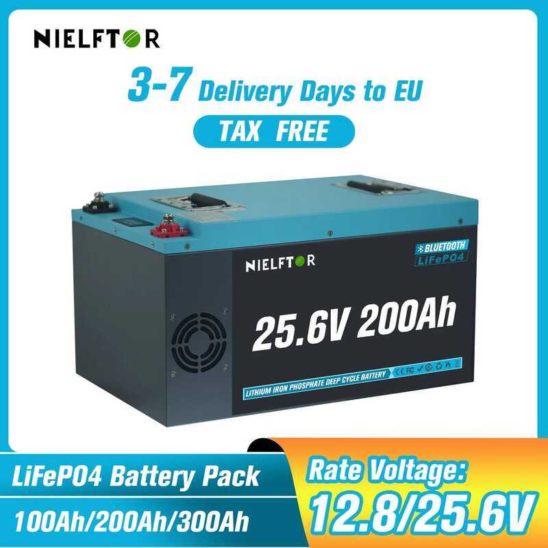 LiFePO4 แบตเตอรี่ลิเธียม 12V 24V 48V 100Ah 200Ah 300Ah ชุดแบตเตอรี่พร้อม BMS ในตัว เกรด A เซลล์ 6000