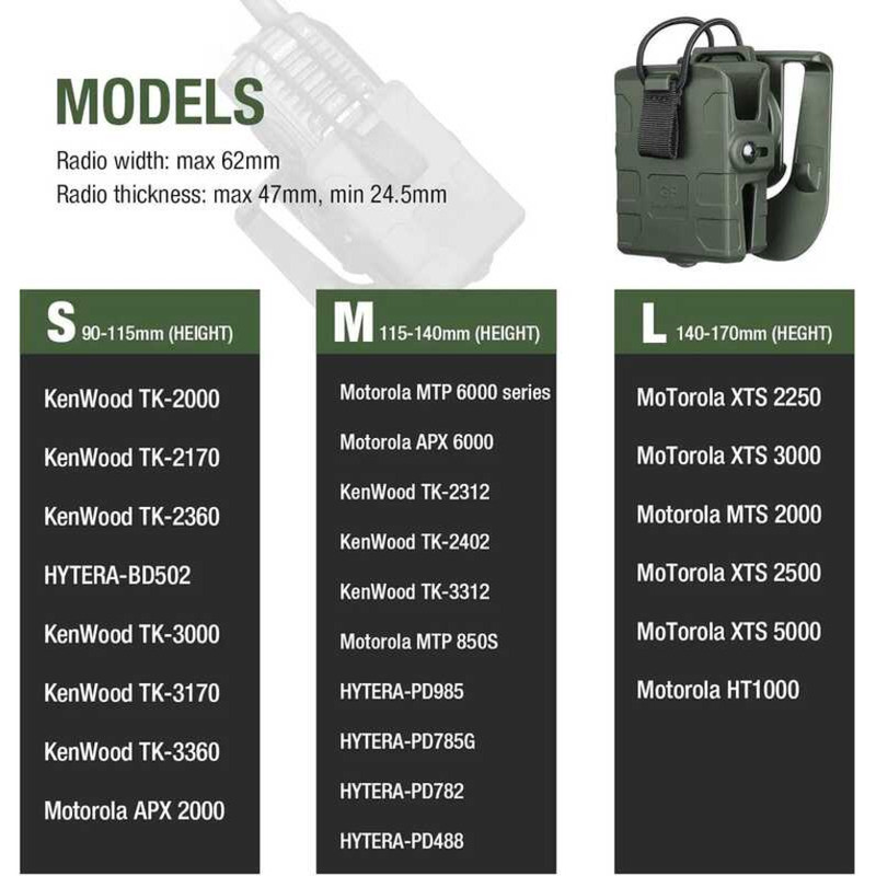 ۞ ซองวิทยุเครื่องส่งรับวิทยุสองทาง, กระเป๋าวิทยุสําหรับ Motorola, Kenwood, Hytera, อุปกรณ์เสริม