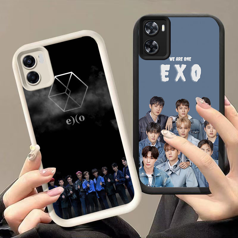 HK-17 EXO ปลอกกันกระแทกสําหรับซิลิโคนสีดําและสีขาว OPPO Realme A76 A77s 9i C33 A96