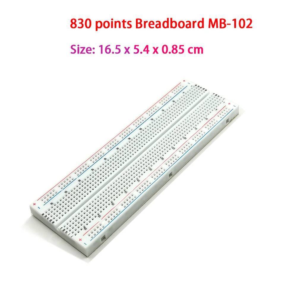 MB102 Solderless Breadboard 830 ปลั๊กหลุมอเนกประสงค์ Prototyping Circuit การทดสอบบอร์ดสําหรับ DIY MB