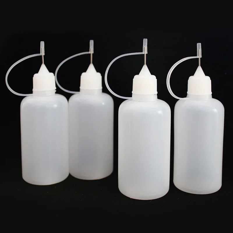2Pcs Condiment Bottles Salad Sauce Dispenser Ketchup Cruet Needle Bottle Container 5/10/15/20/30/50