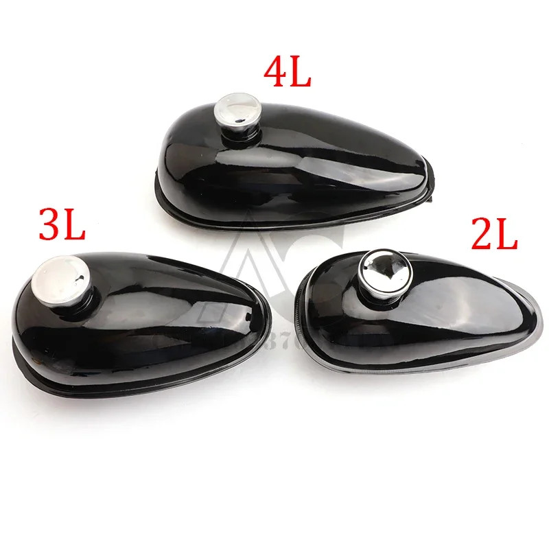 2L 3L 4L Black Gas Tank W/ Cap Petcock For 49CC 50CC 80CC 60cc Engine Motorized Bicycle Petrol Tank