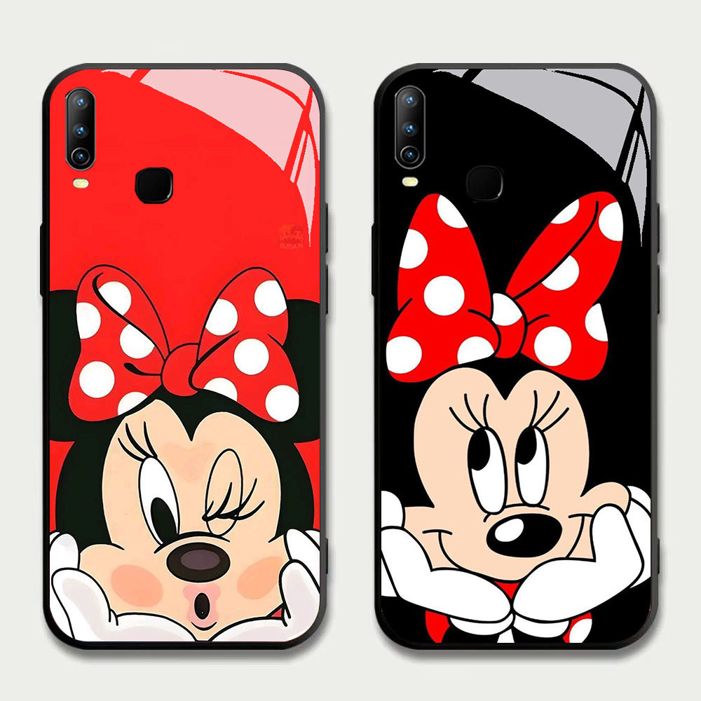 TS-77 Minnie Mouse HD Glass Casing สําหรับ VIVO Y17 Y95 Y15 Y85 Y12 Y11 V9 Y89 Y91C Y93 X23 Y19 Y91