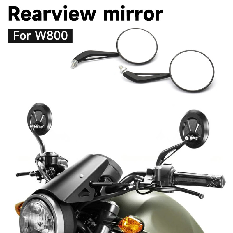 For Kawasaki W 800 W800 w800 Motorcycle Side Rearview Mirror Rear View Mirror Clear/Blue lenses Kit