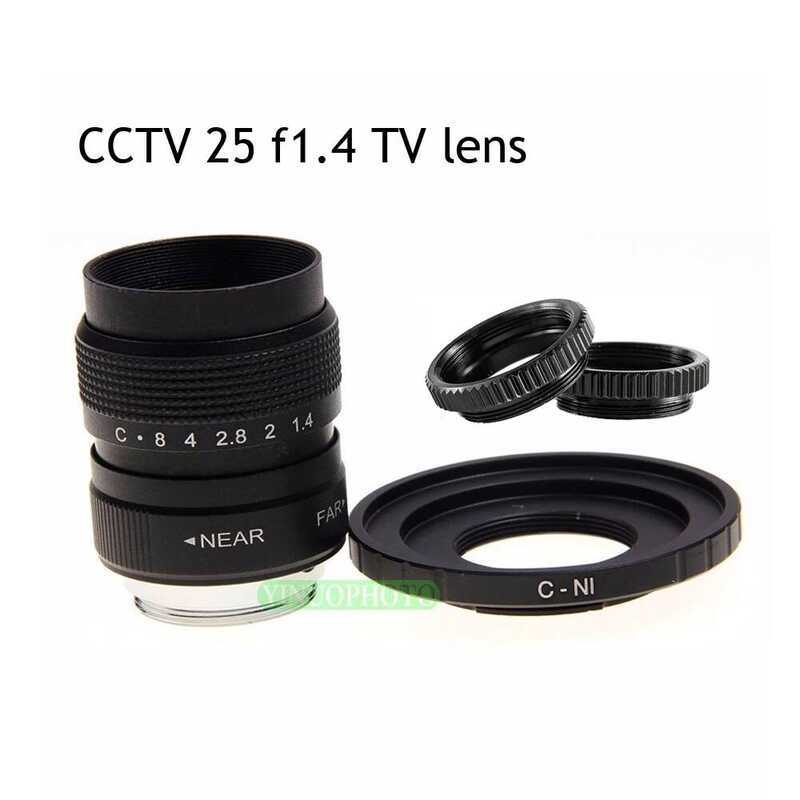 C 25Mm F1.4 CCTV TV Movie Lens + C Mount For Nikon 1 Aw1 S2 J5 J4 J3 J2 J1 V3 V2 V1 C-Ni C-Nikon 1