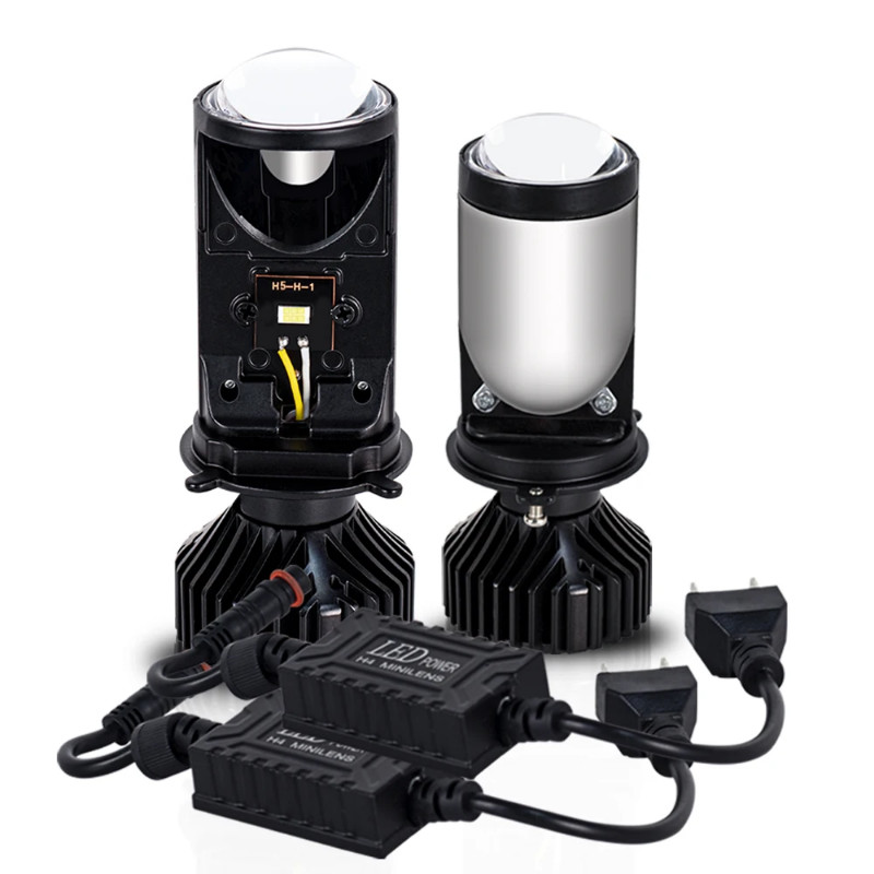 Y6 H4 Mini LED Headlights Car H4 Mini Projector Lens 5500K Super Bright 30000LM High Low Beam Auto