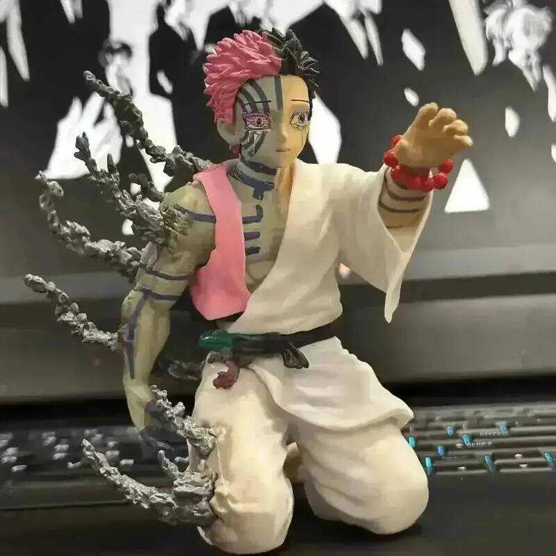 C New Anime Figure 13Cm Demon Slayer Akaza Hakuji Action Fig Pvc Model Doll Anime Peripheral Desop
