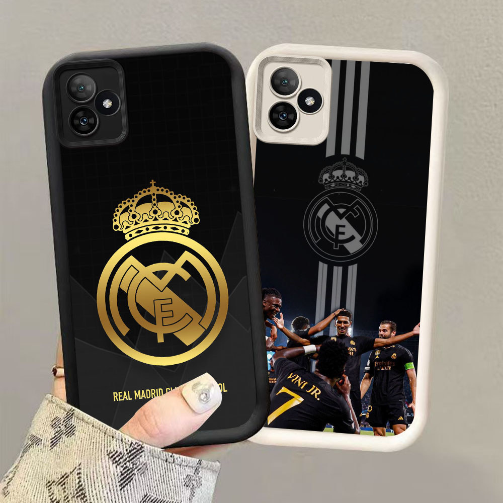 HK-22 FC Real Madrid ปลอกกันกระแทกสําหรับซิลิโคนสีดําและสีขาว Realme Narzo Note 6 50 C63 C51 C53 NEO