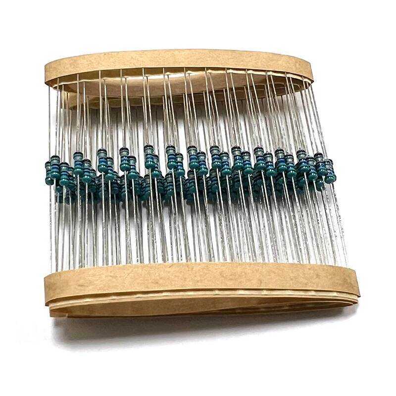 ตัวต้านทานฟิล์มโลหะ 100ชิ้น 1/4W 5.6 6.2 6.8 56 62 68 560 620 680 R โอห์ม K M 1% 0.25W 5R6 6R2 6R8 5