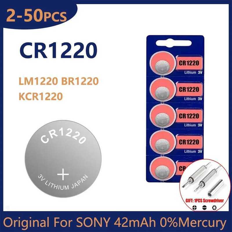 SONY ของแท้สำหรับ 2-50 ชิ้น CR1220 KCR1220 แบตเตอรี่ลิเธียม 3V ของเล่น นาฬิกา เครื่องชั่ง เครื่องคิด