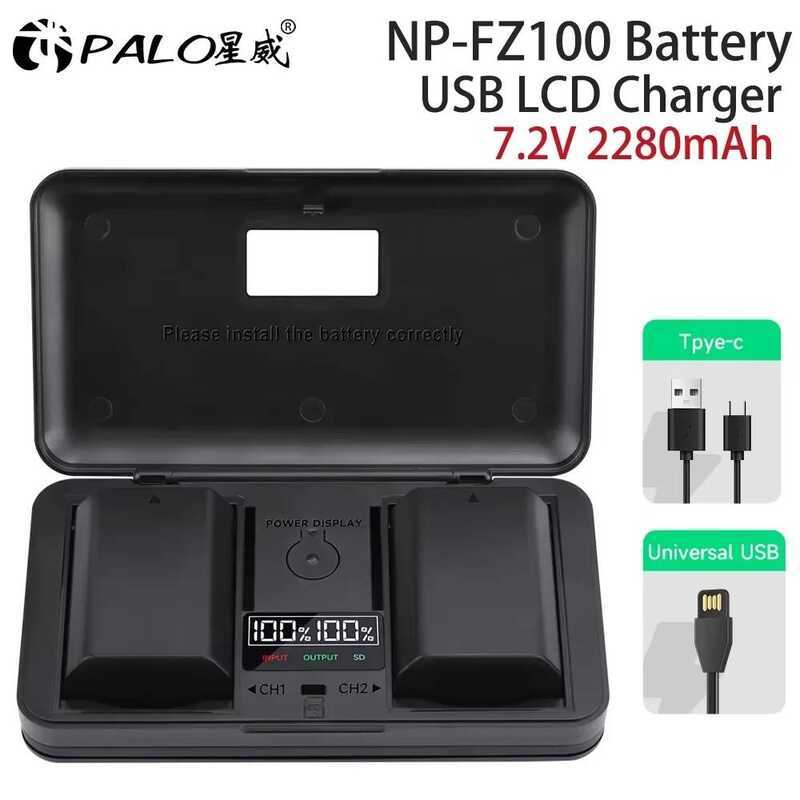 NP-FZ100 แบตเตอรี่ NPFZ100 NP FZ100 พร้อมเคสชาร์จสำหรับ Sony a9 A9M2 a7R a7c a7iv III A6600 A7m3 A7R