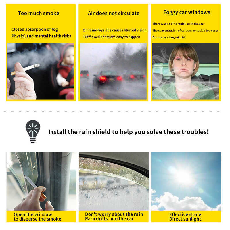 เหมาะสําหรับ SWM Tiger Window กันฝนสปอยเลอร์บังแดด SWM Tiger Window visor