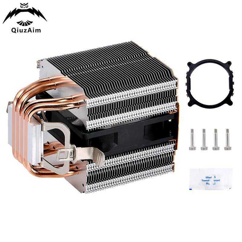 QiuzAim ชุดระบายความร้อนสำหรับคอมพิวเตอร์ แบบอากาศ สำหรับ CPU PC แบบ Dual Tower 4 Heat Pipe พัดลม PW