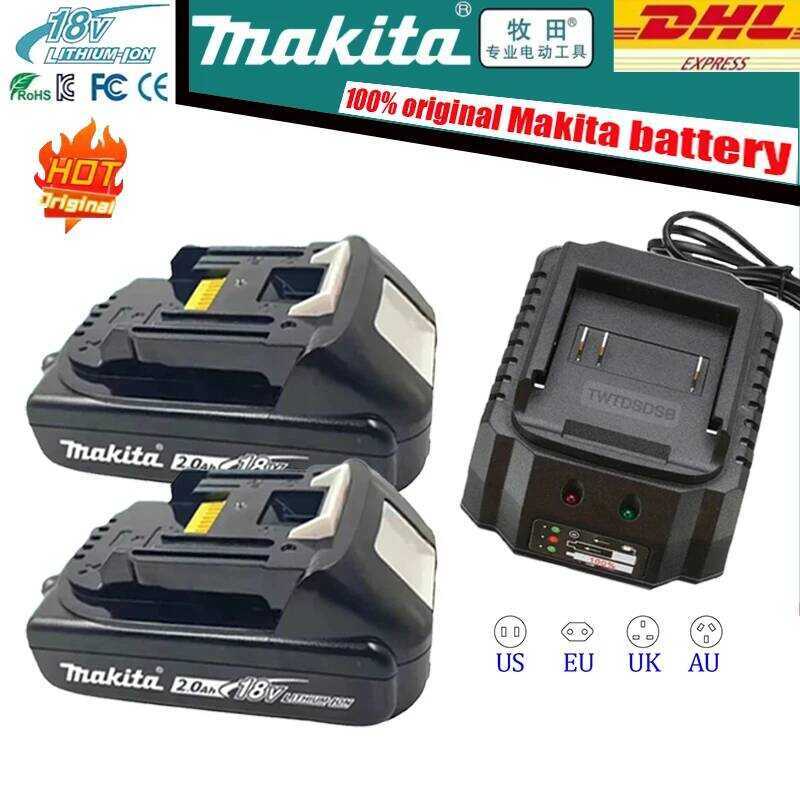 Makita แบตเตอรี่ 2Ah ของแท้ เหมาะสำหรับเครื่องมือไฟฟ้า 18V ทั้งหมดใน Makita รุ่น BL1850B BL1850 BL18