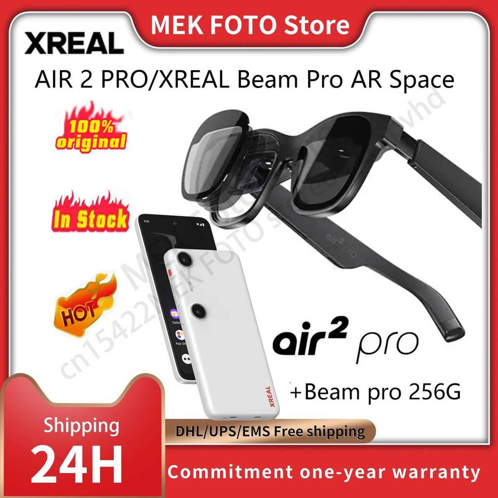 Original ในสต็อก XREAL Nreal Air 2 pro สมาร์ท AR แว่นตา Micro-OLED หน้าจอ Private Cinema แบบพกพาดู X