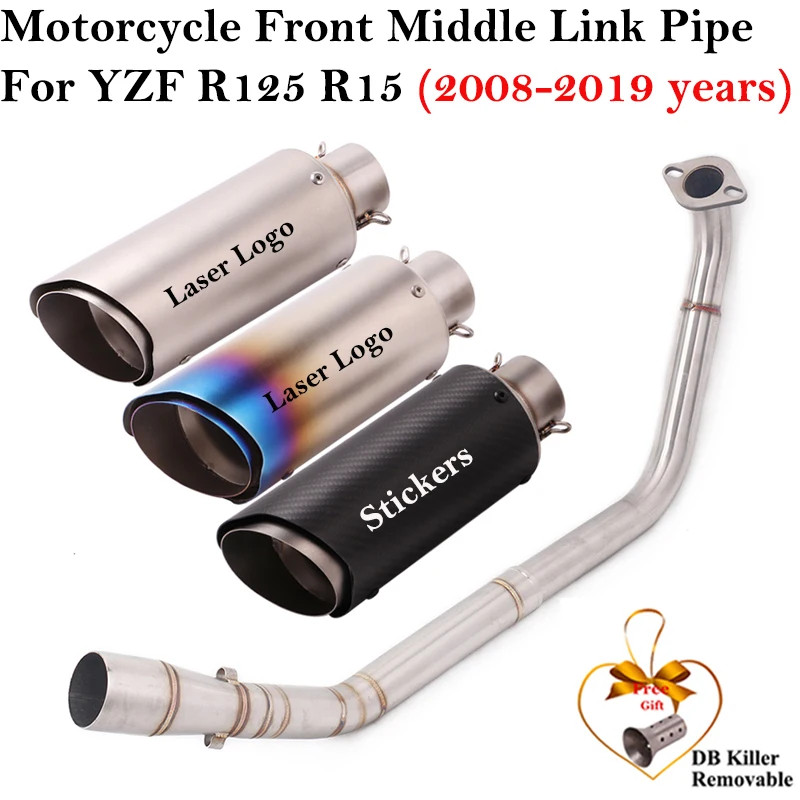For Yamaha YZF R125 R15 V3 R15 MT125 2008 - 2019 Motorcycle Systems Exhaust Muffler Front Mid Link