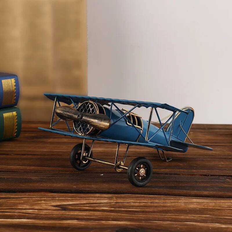 C Retro Iron Metal Aircraft Model Vintage Airplane Metal Plane Ornament Plane Model Artwork Handicr