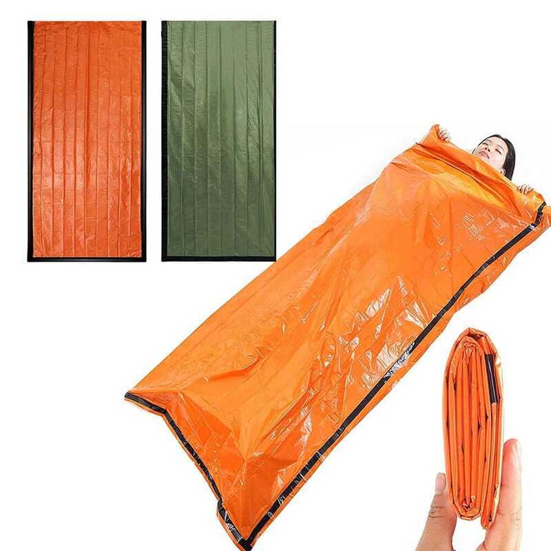 C 2 Pack Emergency Sleeping Waterproof Emergency Blanket Portable Thermal Sleeping For Camping Hiki