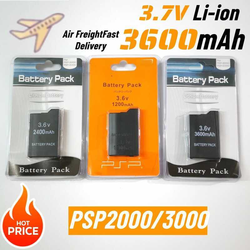 3600mAh แบตเตอรี่สำรอง สำหรับเครื่องเล่นเกมพกพา PSP2000 2400mAh สำหรับ SONY PS Lite PSP-2000 PSP-300