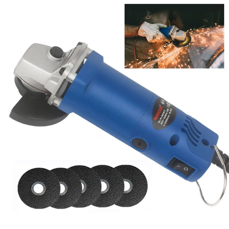 Mini Angle Grinder 6 speed Electric Angle Grinder 220V Polishing Machine Cutting Grinder Electric A