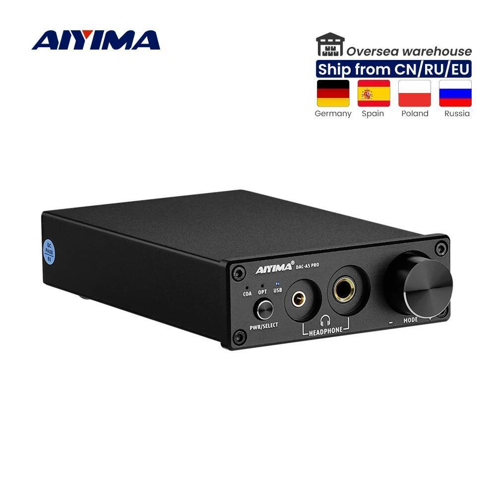 AIYIMA แบบพกพา DAC A5 pro เครื่องขยายเสียงหูฟัง ESS9018K2M ดิจิตอลอะแดปเตอร์อะนาล็อกสเตอริโอถอดรหัสเ