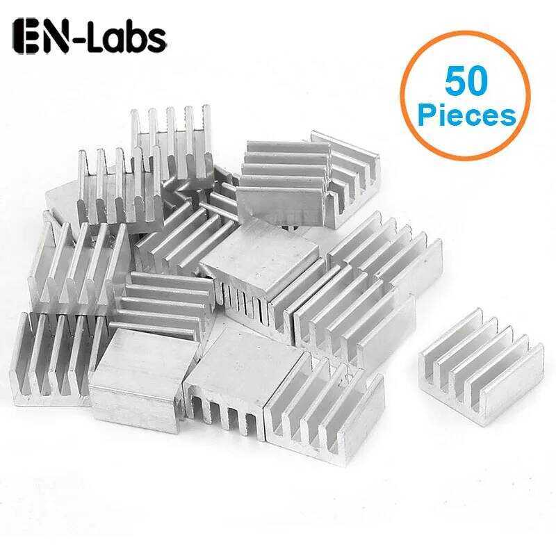 En-Labs ฮีทซิงค์อลูมิเนียม 50 ชิ้น/ล็อต ขนาด 8.8x8.8x5 มม. สำหรับระบายความร้อนชิปอิเล็กทรอนิกส์ CPU,