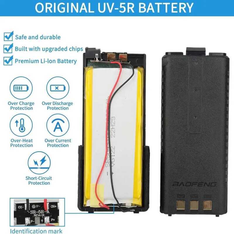 ▥ Bf-Uv5r พลัสแบตเตอรี่8w 3800Mah เครื่องส่งรับวิทยุแบตเตอรี่แบบชาร์จไฟได้ Uv-5R อุปกรณ์เสริมวิ