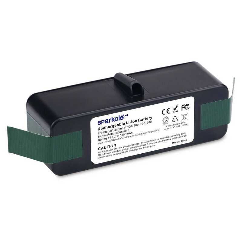 Sparkole แบตเตอรี่ลิเธียม 14.4V 5800mAh สำหรับ iRobot Roomba ซีรีส์ 980 960 900 895 870 775 695 690