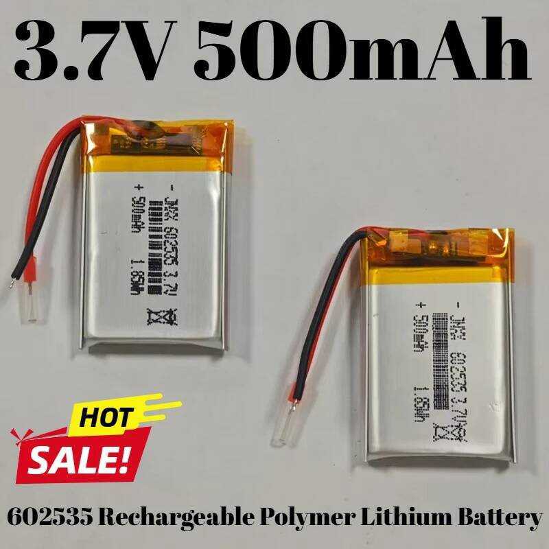 602535 แบตเตอรี่ลิเธียมโพลิเมอร์ใหม่ 3.7V 500mAh แบตเตอรี่ลิโพรีชาร์จสำหรับเครื่องติดตาม จอภาพ ฝึกสุ