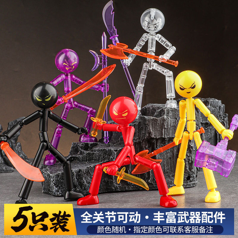 #ของเล่น# Sticky Stickman Building Blocks Figure Moving Doll Dummy13 Assembly Model Tendy Toy Diy S