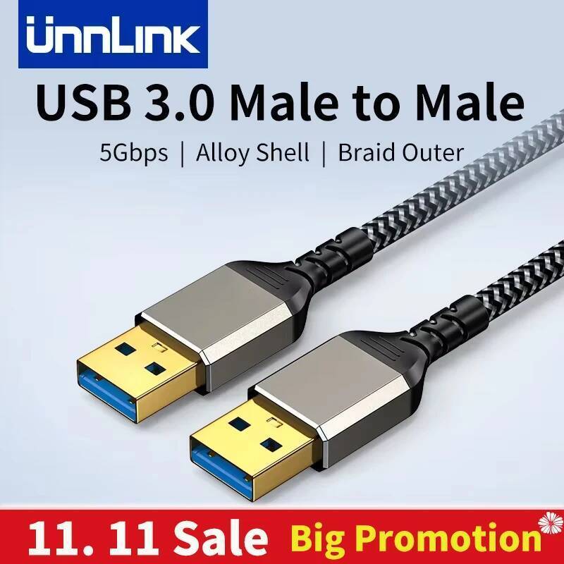 Unnlink สาย USB 3.0 ประเภท A สายชายกับชาย 3.0 2.0 Extender 0.5m 1m 1.5m 2m สําหรับฮาร์ดไดรฟ์กล่องทีว