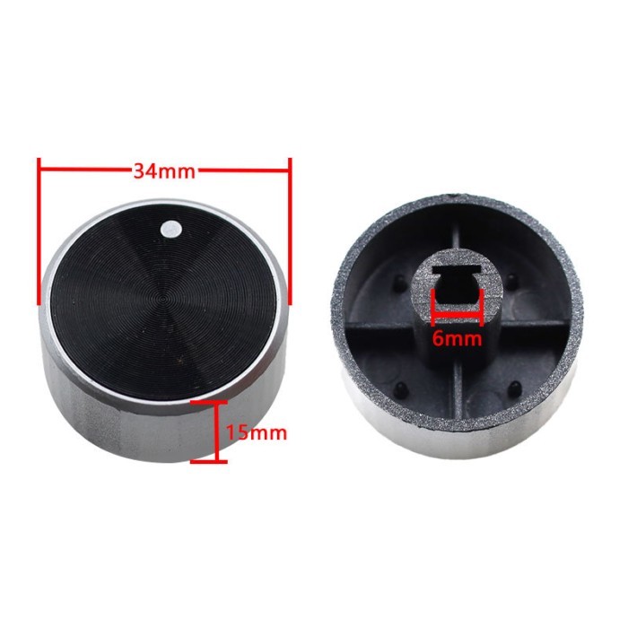 Universal Air Fryer อุปกรณ์เสริมหม้อหุงข้าวหม้อความดันไฟฟ้าจับเวลาสวิทช์ลูกบิด D-Axis KNOB Silver