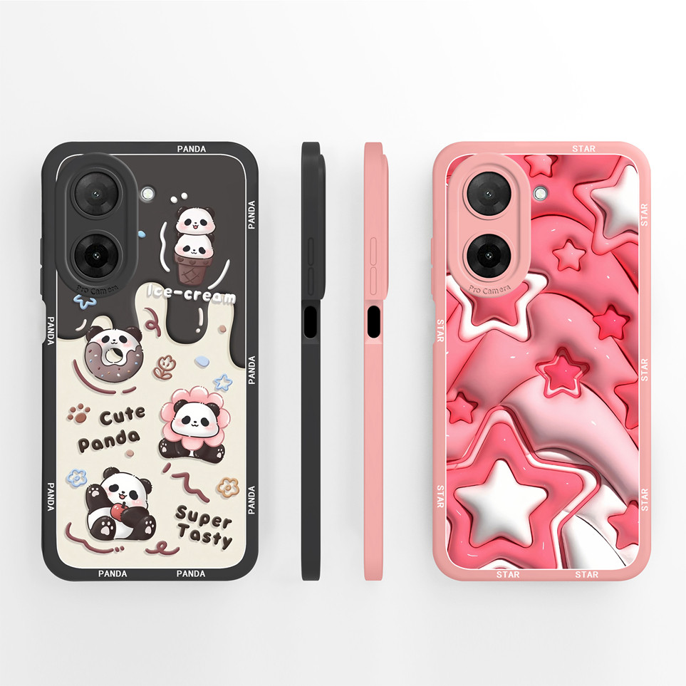 สําหรับ Xiaomi Redmi A5 4G Poco C71 เคสโทรศัพท์น่ารัก Panda Star กรณีกันกระแทกซิลิโคนอ่อนนุ่มสําหรับ RedmiA5 ปกหลังสําหรับ PocoC71 ปลอกกันชน Capa Shell