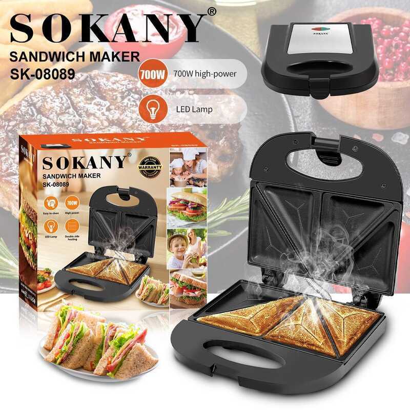 การค้าต่างประเทศSOKANY08089 SANDWICH MAKERในครัวเรือนขนมปังคอมเพรสเซอร์อาหารเช้าMAKER SANDWICH MAKER