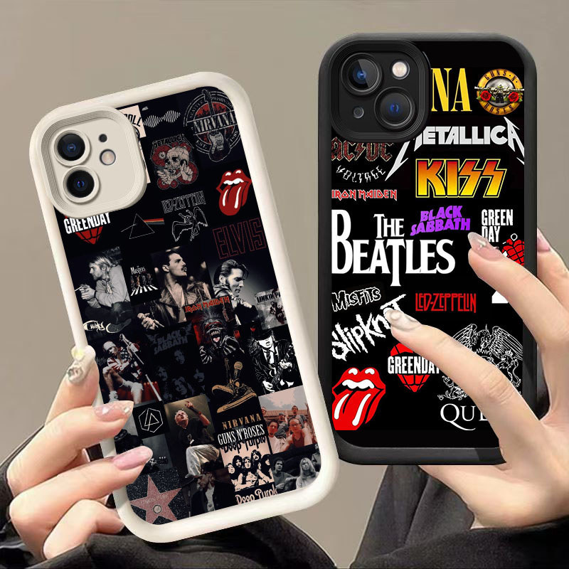 HK-9 Beatles เคสกันกระแทกสําหรับซิลิโคนสีดําและสีขาว iPhone 11 12 Mini 13 Pro Max