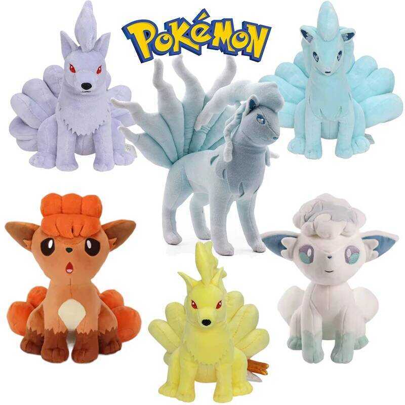 C Kawaii Vulpix Ninetales Stuffed Toys Cartoon&Cute Alola Region Vulpix Plush Dolls Throw Pillow Bi