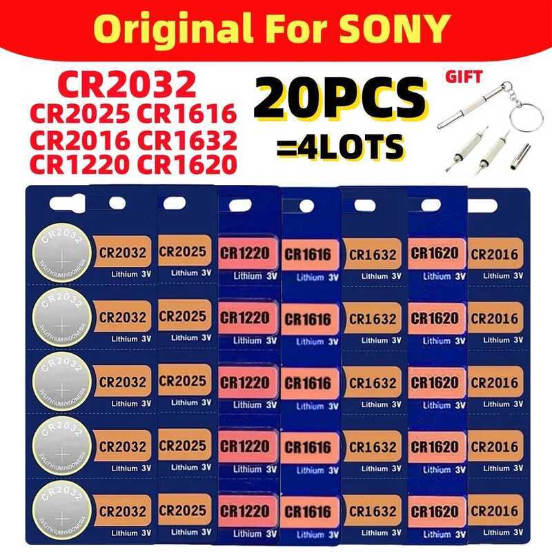 SONY แบตเตอรี่ ของแท้ใหม่ 20 ชิ้น CR2032 CR2025 CR2016 CR1616 CR1632 CR1220 3V ลิเธียมสำหรับนาฬิกา