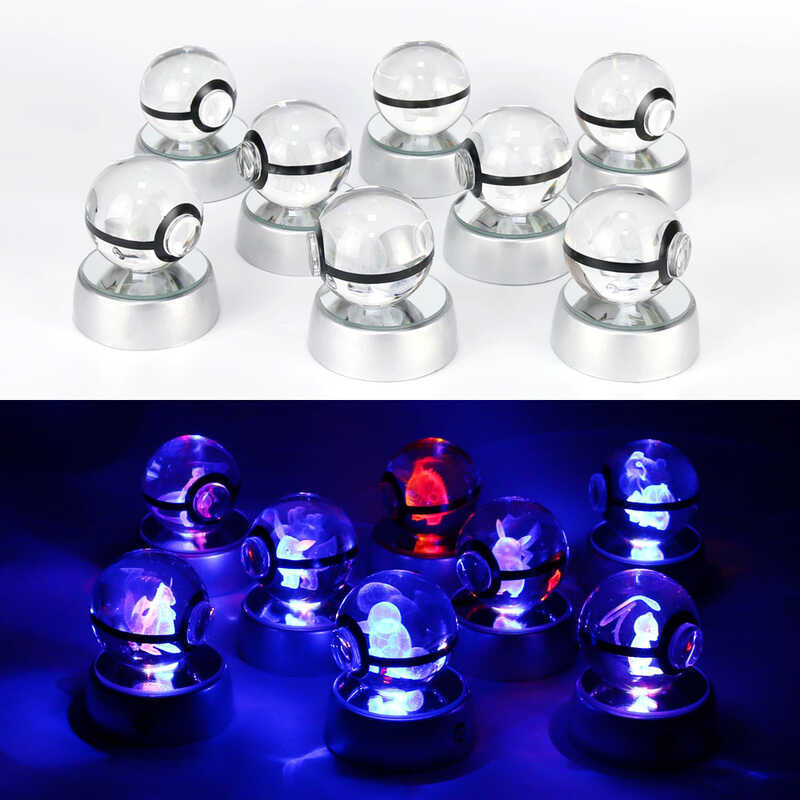 จัดหาสุดพิเศษ Pokémon K9 Crystal Poké Ball Poké Crystal Ball Creative Night Light Jewelry