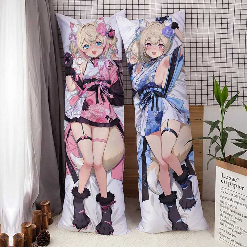 อะนิเมะ Dakimakura VTuber Fuwawa & Mococo Abyssgard ภาพHD พิมพ์บนปลอกหมอน