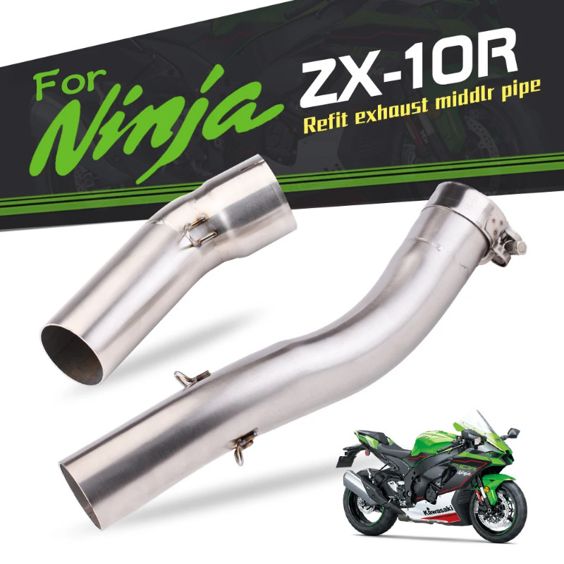 Motorcycle exhaust modified Slip on Stainless Steel Titanium Alloy mid link pipe For Kawasaki ninja