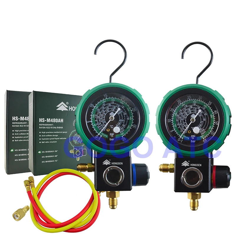 Air conditioning refrigerant  fluoridize gauge table high pressure and low pressure R32 R410 R22 li