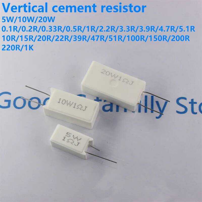 5W ตัวต้านทานซีเมนต์ 10W 20W ความต้านทาน 0.110K 0.1R 0.5R 1R 10R 50R 0.22 0.33 0.5 2 5 8 10 15 20 25