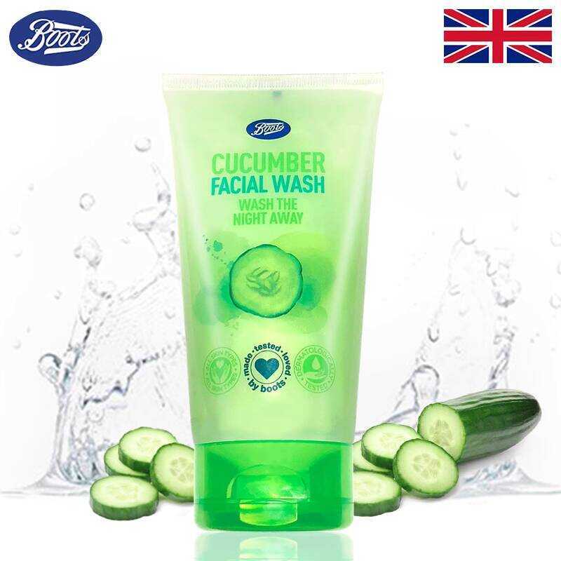 British ของแท้ BOOTS Cucumber Refreshing Cleansing Facial Cleanser 150ML Deep Cleansing Refreshing M