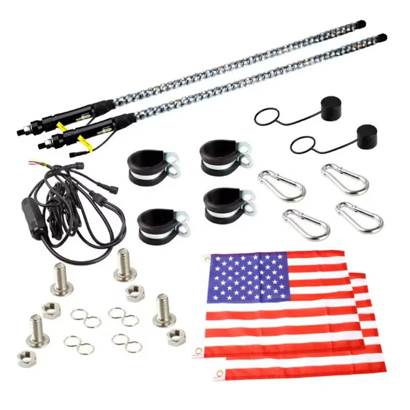 RGB flagpole light, beach chess atmosphere light, off-road brake light, off-road RGB beach flag fan